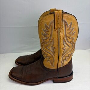 Tony Lama Cowboy Boots Mens 10 D  7954 USA Made Western Brown Leather 90's VTG